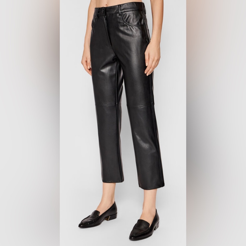 NWT Marella Vegan Faux Leather Straight Leg Pants Size 8